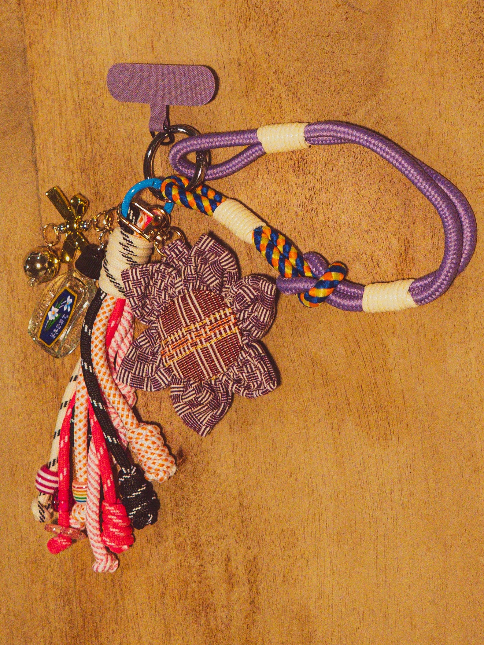Tita Anik-Anik: Handwoven Flower Keychain & Phone Strap with Essential Oil Charm